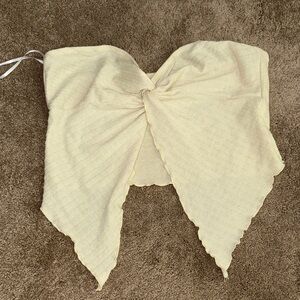 SHEIN Cream Strapless Bow Top